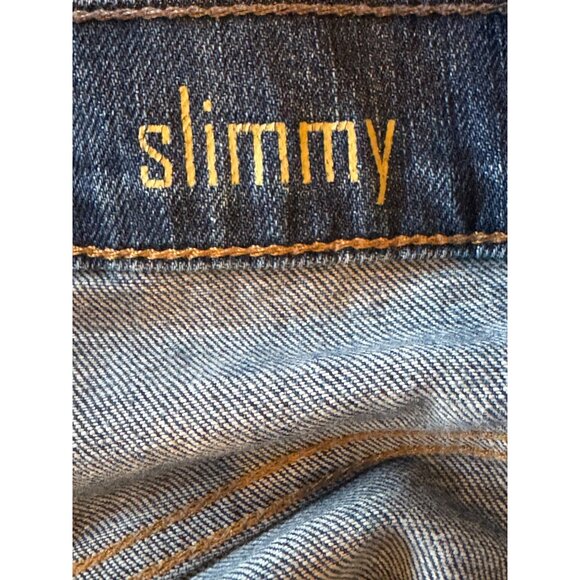 7 For All‎ Mankind Jeans Men 33 Blue Medium Wash Denim Slimmy Slim Straight - Picture 9 of 12